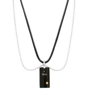 Bliss by Damiani Uomo Diamond Pendant Necklace Black Steel 18K Yellow Gold